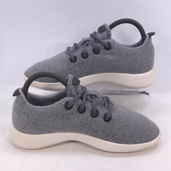 Allbirds Wool Runner Lace Up Athletic Running Shoe Womens Size 7 Gray White - Picture 5 of 10